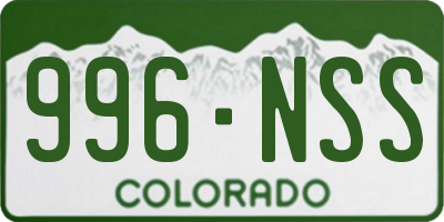 CO license plate 996NSS