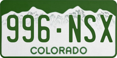 CO license plate 996NSX