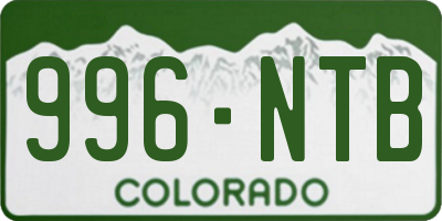 CO license plate 996NTB