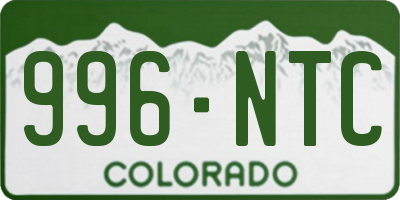 CO license plate 996NTC