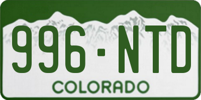 CO license plate 996NTD