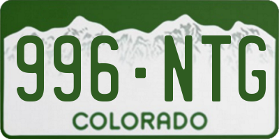 CO license plate 996NTG