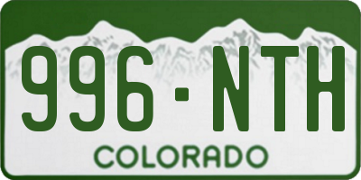 CO license plate 996NTH