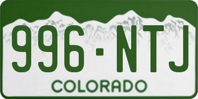 CO license plate 996NTJ