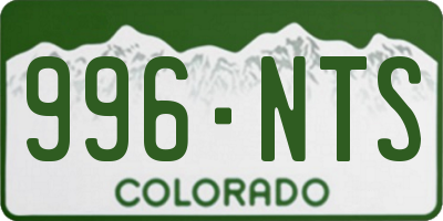 CO license plate 996NTS