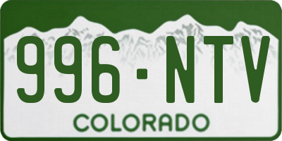 CO license plate 996NTV