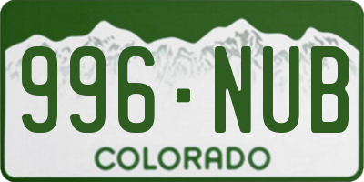 CO license plate 996NUB
