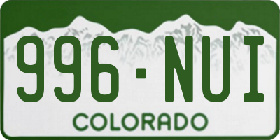 CO license plate 996NUI