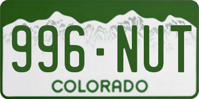 CO license plate 996NUT
