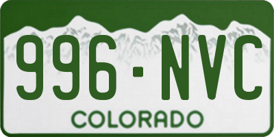 CO license plate 996NVC