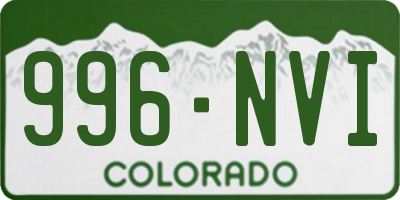CO license plate 996NVI