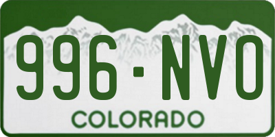 CO license plate 996NVO