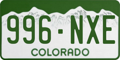CO license plate 996NXE