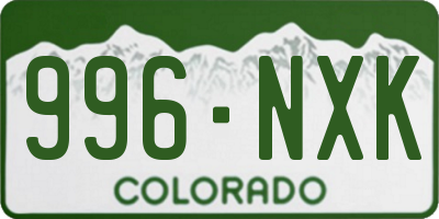 CO license plate 996NXK
