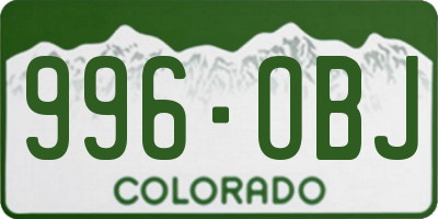 CO license plate 996OBJ