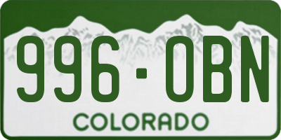 CO license plate 996OBN