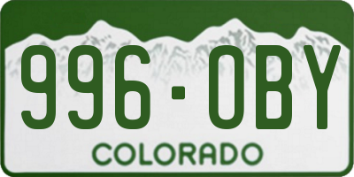 CO license plate 996OBY