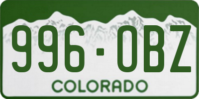 CO license plate 996OBZ