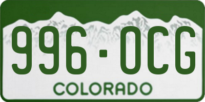 CO license plate 996OCG