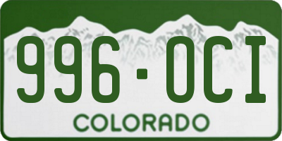 CO license plate 996OCI