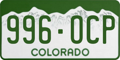 CO license plate 996OCP
