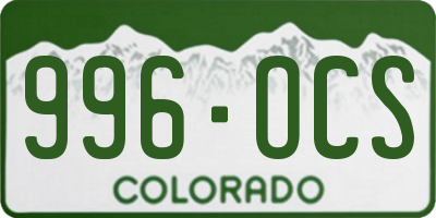 CO license plate 996OCS