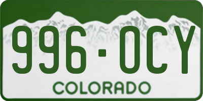 CO license plate 996OCY