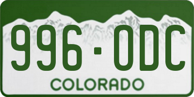 CO license plate 996ODC
