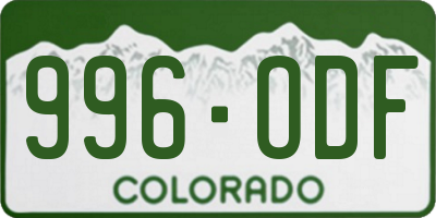 CO license plate 996ODF
