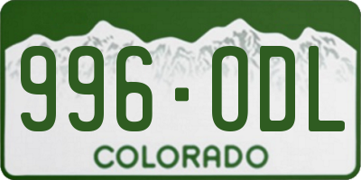 CO license plate 996ODL