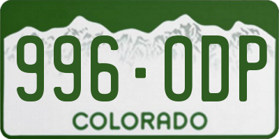 CO license plate 996ODP