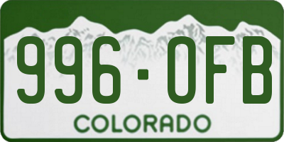 CO license plate 996OFB