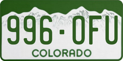 CO license plate 996OFU