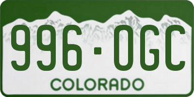 CO license plate 996OGC