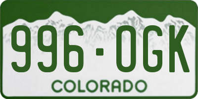 CO license plate 996OGK