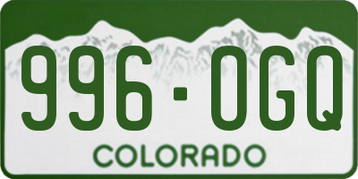 CO license plate 996OGQ
