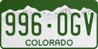 CO license plate 996OGV