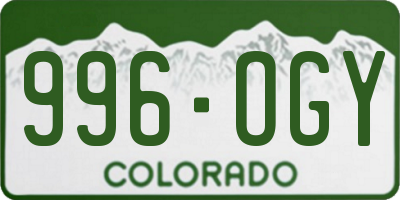 CO license plate 996OGY