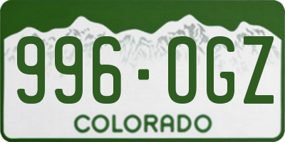 CO license plate 996OGZ