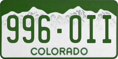 CO license plate 996OII