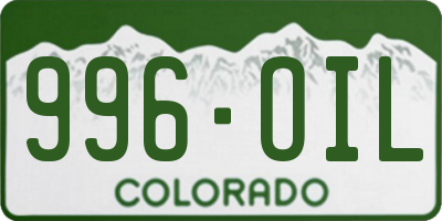 CO license plate 996OIL
