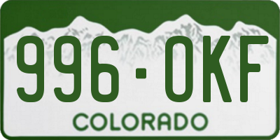 CO license plate 996OKF