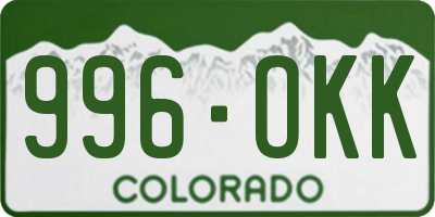 CO license plate 996OKK