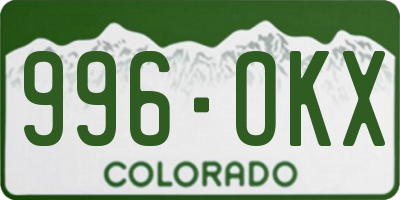 CO license plate 996OKX