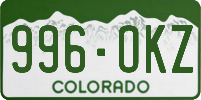 CO license plate 996OKZ