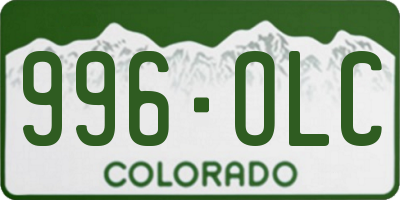 CO license plate 996OLC