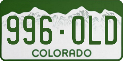 CO license plate 996OLD
