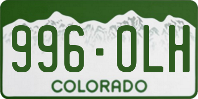CO license plate 996OLH