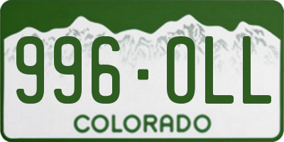 CO license plate 996OLL