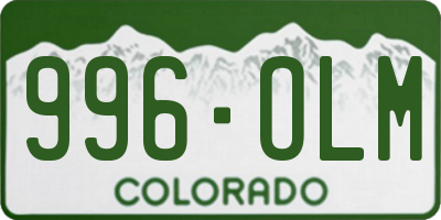 CO license plate 996OLM